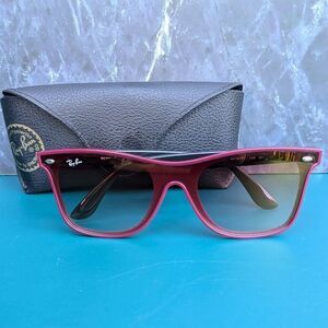 Ray-ban Blaze Wayfarer Dark Red Polished Bordeaux Sunglasses. RB4440NF
